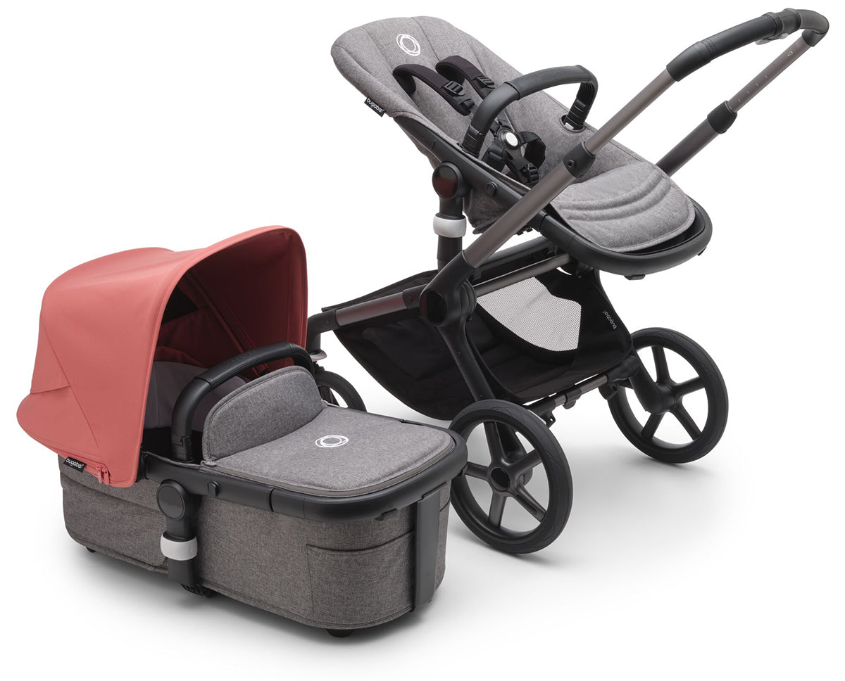 Bugaboo Fox 5 Complete Stroller Bundle - Graphite / Grey Melange / Sunrise Red