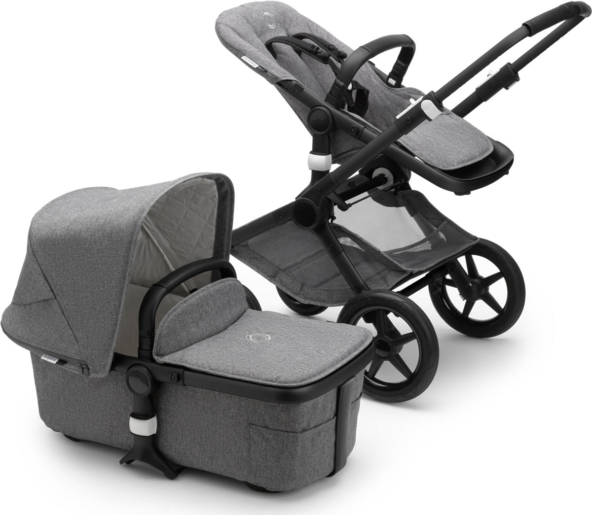 Bugaboo Fox2 Complete Stroller - Classic  - Black/Grey Melange