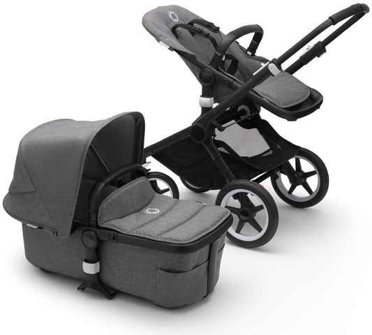 Bugaboo Fox2 Complete Stroller - Black/Grey Melange/Grey Melange