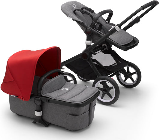 Bugaboo Fox2 Complete Stroller - Black/Grey Melange/Red