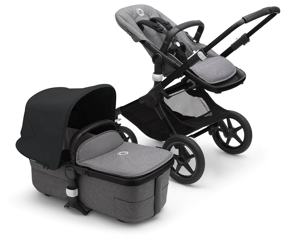 Bugaboo Fox3 Complete Stroller Bundle - Black / Grey Melange / Midnight Black