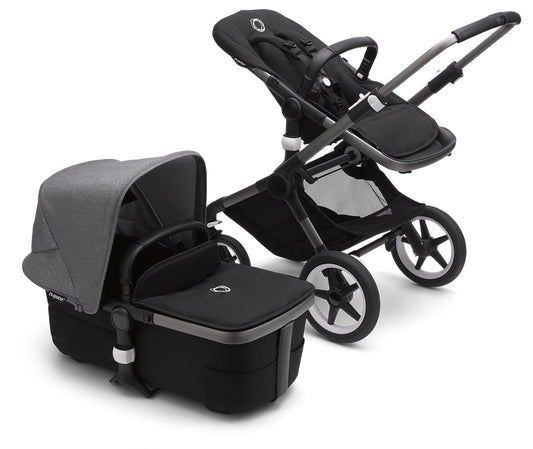 Bugaboo Fox3 Complete Stroller Bundle - Graphite / Midnight Black / Grey Melange