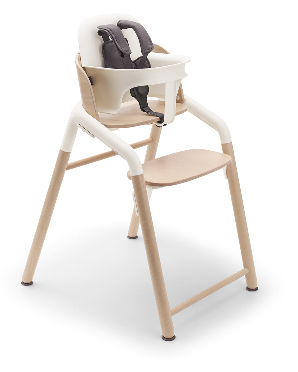 Bugaboo Giraffe Complete High Chair + Newborn Set Bundle - Neutral Wood / White / Polar White