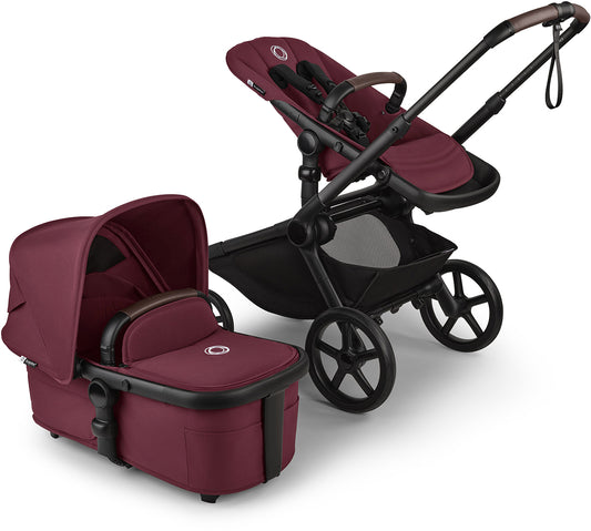 Bugaboo Kangaroo Complete Single-to-Double Stroller - Black / Dark Cherry / Dark Cherry