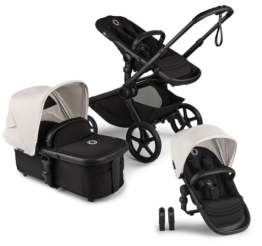 Bugaboo Kangaroo Double Stroller Bundle - Black / Midnight Black / Misty White