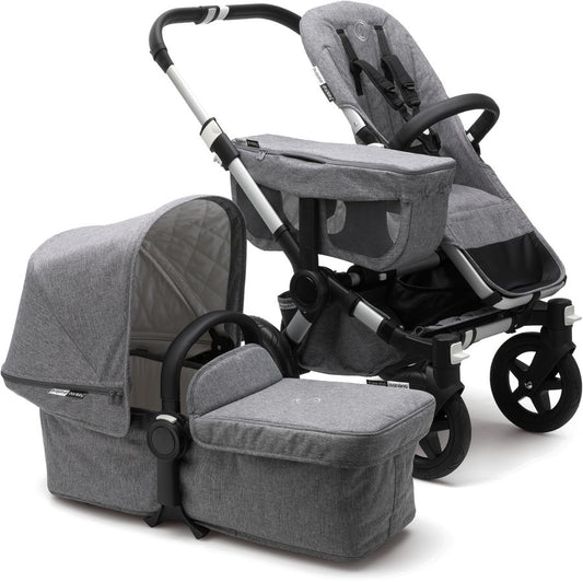 Bugaboo OPEN BOX Donkey 2 Classic Mono Stroller - Aluminum/Grey Melange