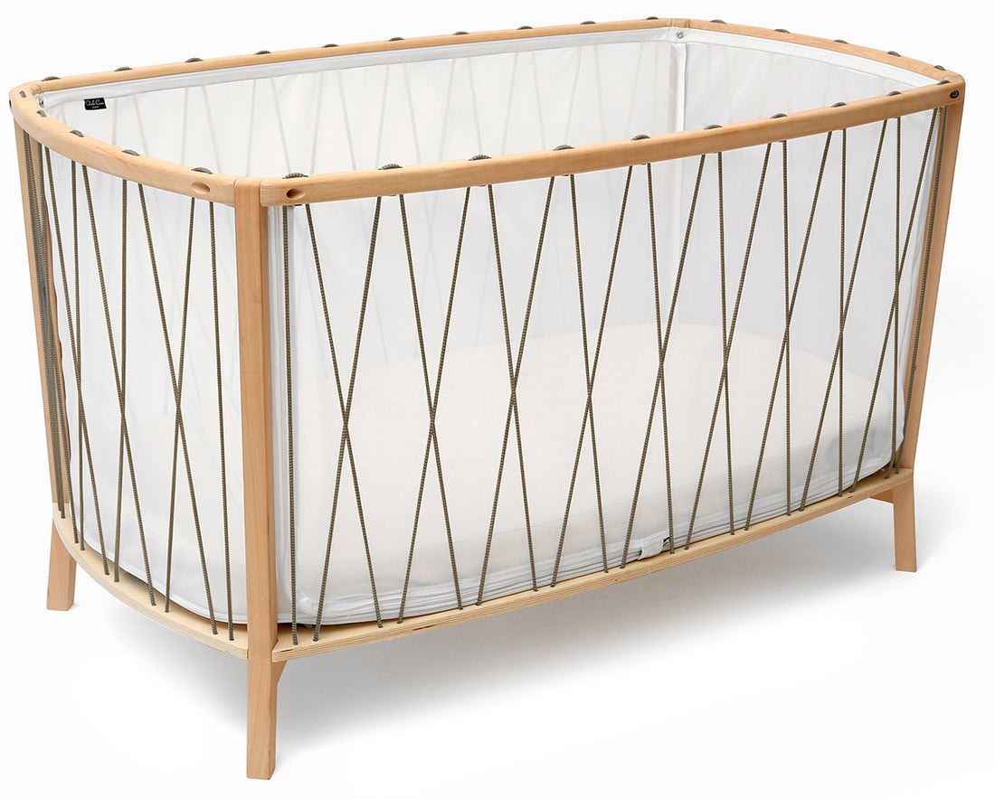 Charlie Crane KIMI Baby Bed with Foam Mattress - Hazelnut