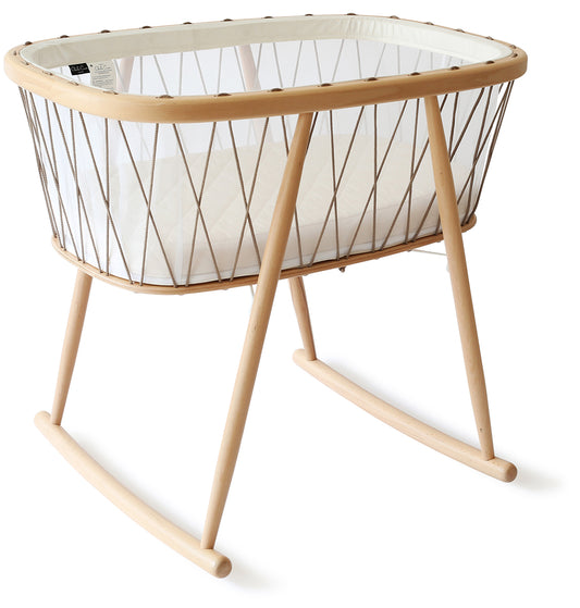 Charlie Crane KUMI Mesh Crib with Organic Mattress - Hazelnut