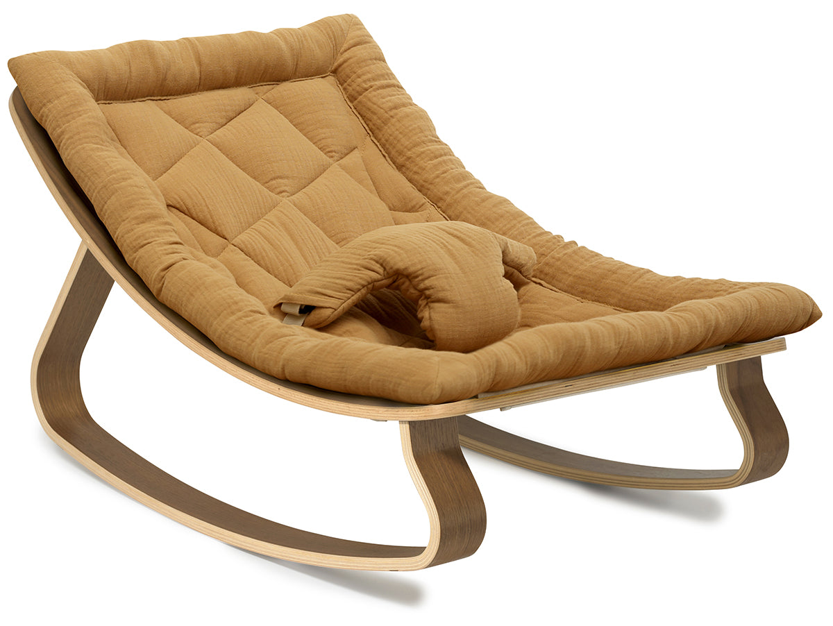 Charlie Crane LEVO Baby Rocker - Walnut / Camel