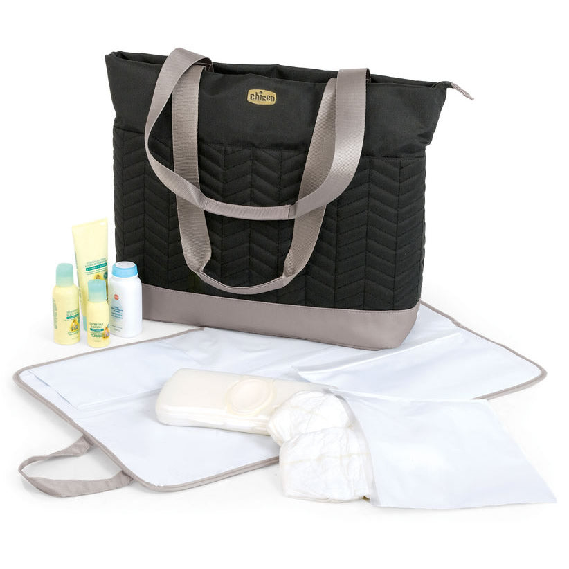 Chicco Chevron Tote Diaper Bag - Black