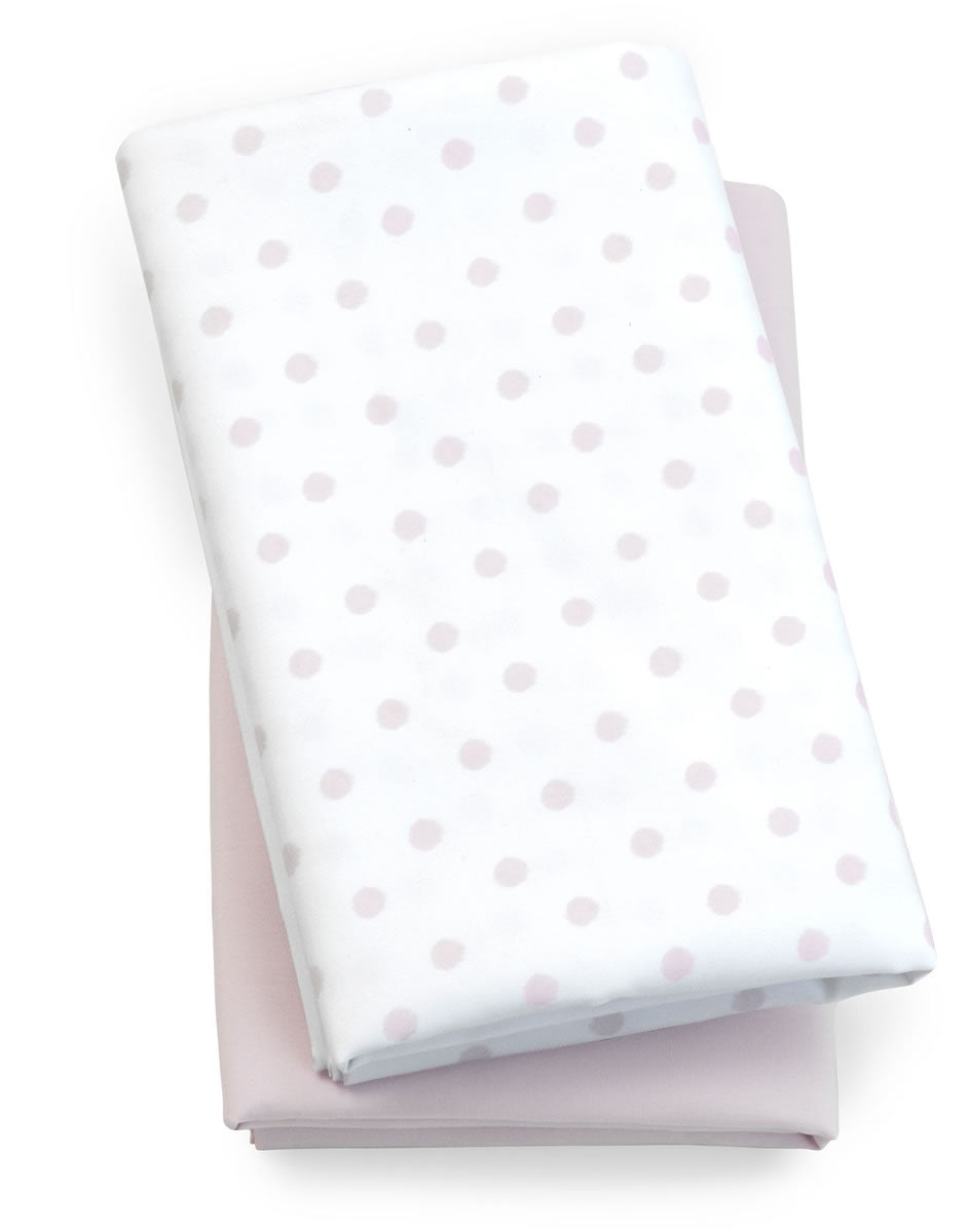 Chicco Lullaby Playard Fitted Sheet, 2-Pack- Pink Dot