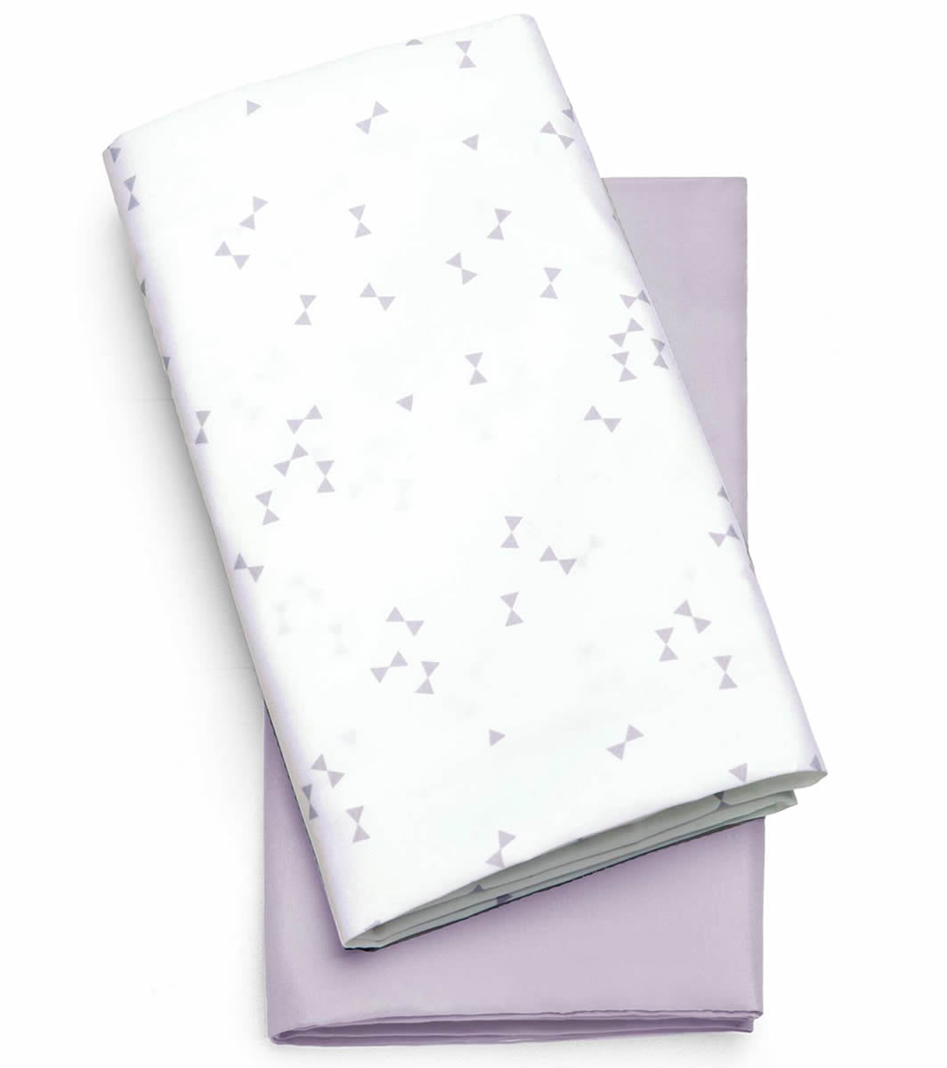 Chicco LullaGo Bassinet Sheets, 2-Pack - Lavender Triangle