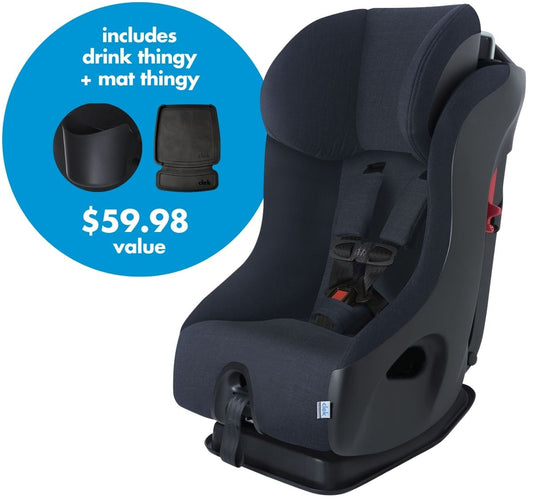 Clek 2021 Fllo Convertible Car Seat + Drink & Mat Thingy Bundle - Mammoth (Merino wool + TENCEL Blend)