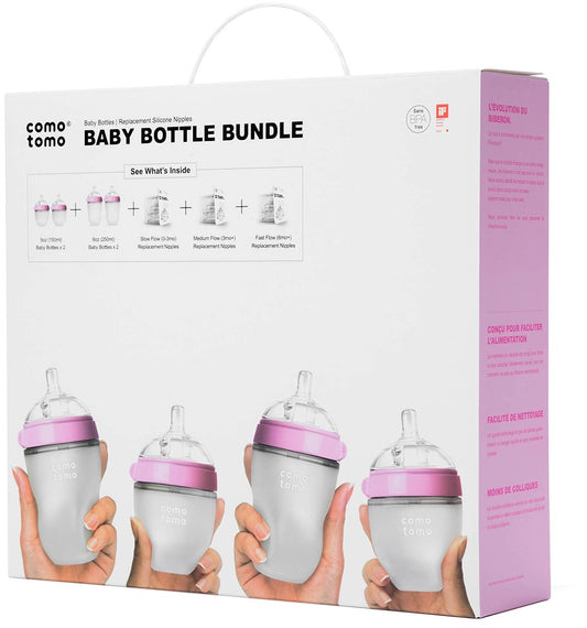 Comotomo Baby Bottle Bundle - Pink