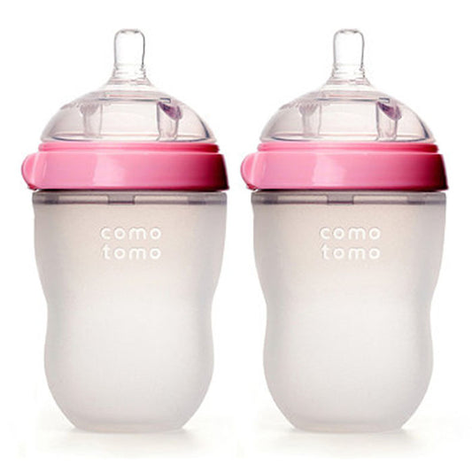 Comotomo Natural Feel Baby Bottle, 2pk - 8 oz - Pink