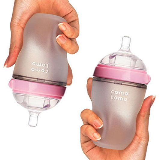 Comotomo Natural Feel Baby Bottle, 2pk - 8 oz - Pink