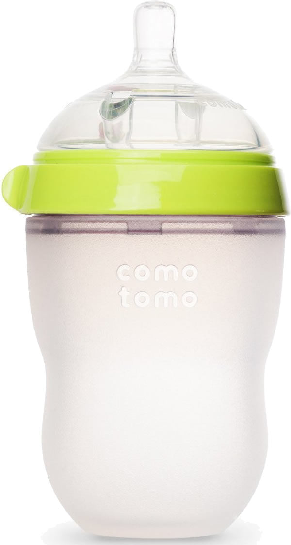 Comotomo Natural Feel Baby Bottle - 8 oz - Green