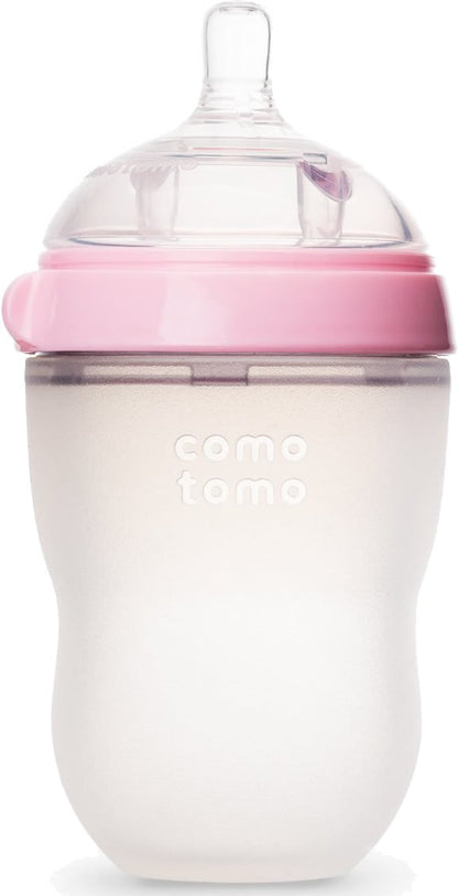 Comotomo Natural Feel Baby Bottle - 8 oz - Pink