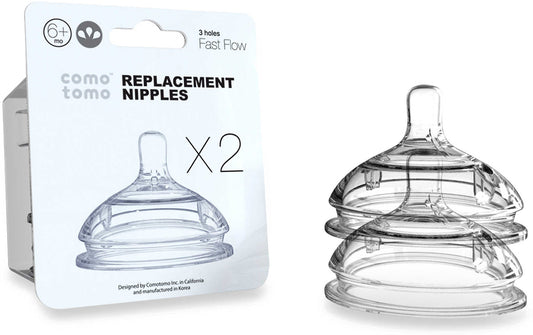 Comotomo Replacement Nipple 2-Pack - Fast Flow