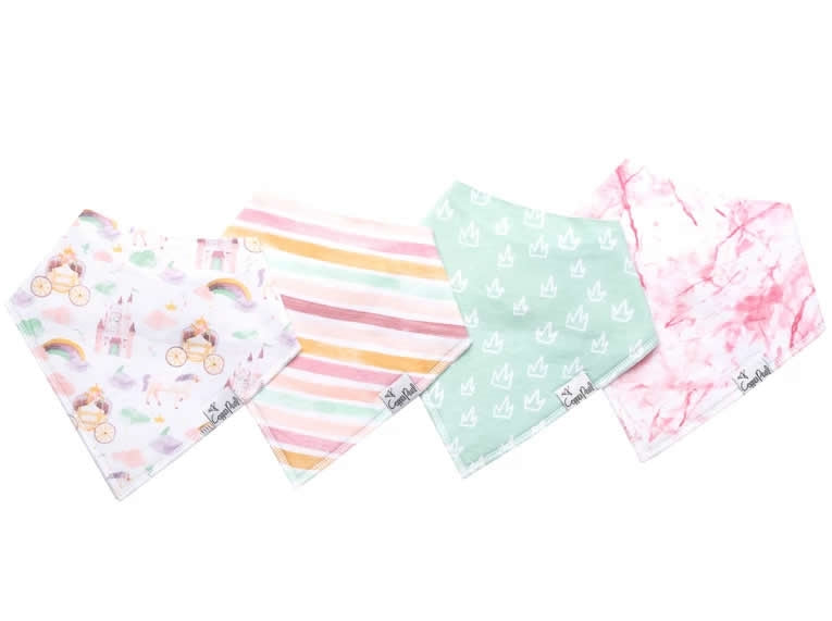 Copper Pearl Baby Bandana Bibs, 4 Pack - Enchanted