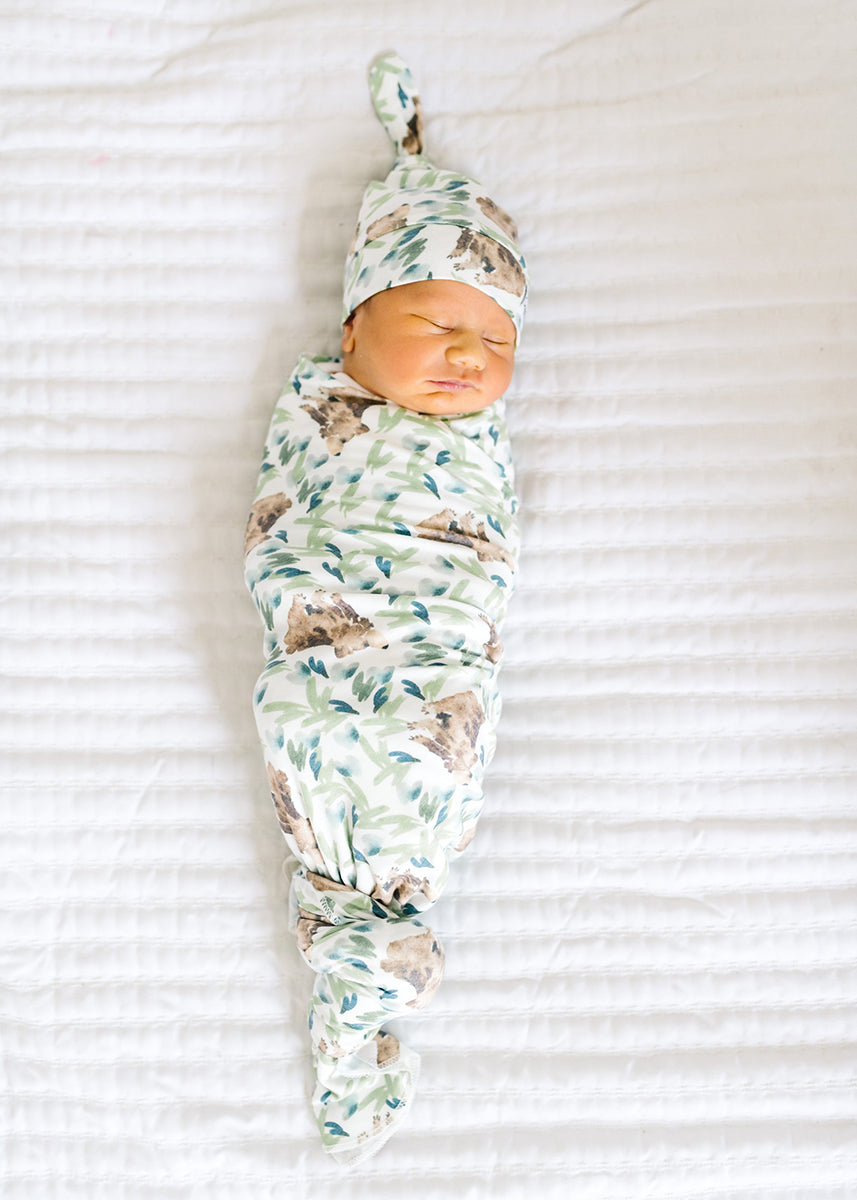 Copper Pearl Knit Swaddle Blanket - Bear by Jenna Rainey