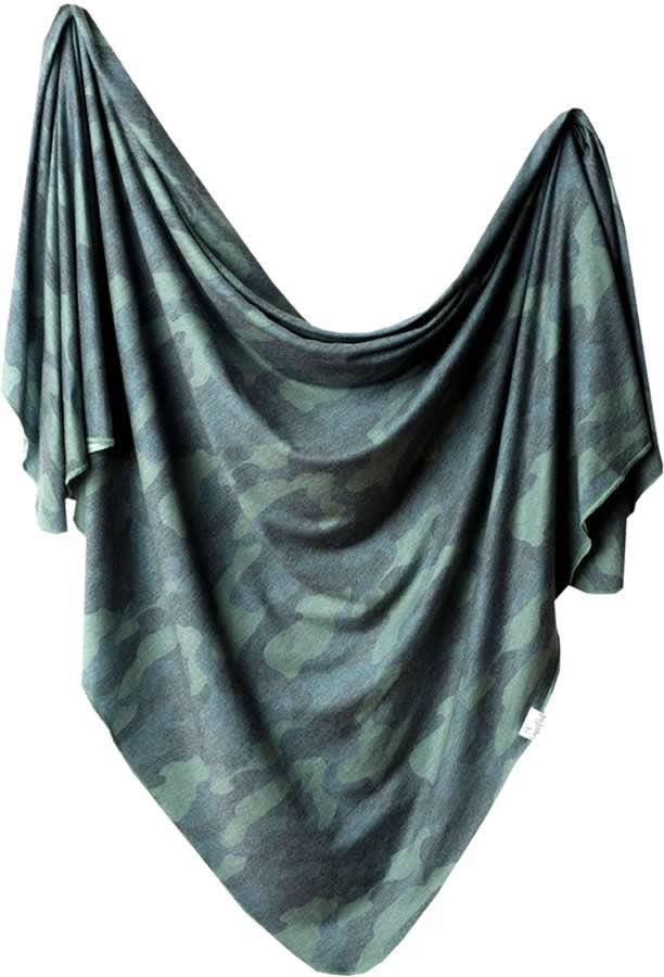 Copper Pearl Knit Swaddle Blanket - Hunter