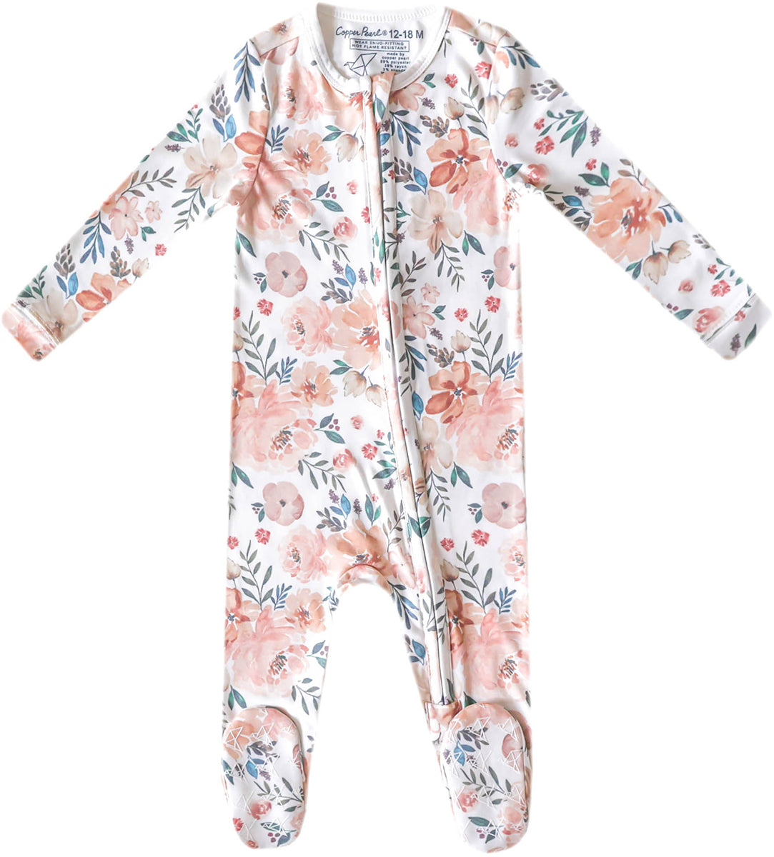 Copper Pearl Zip-up Footie - Autumn (0-3M)