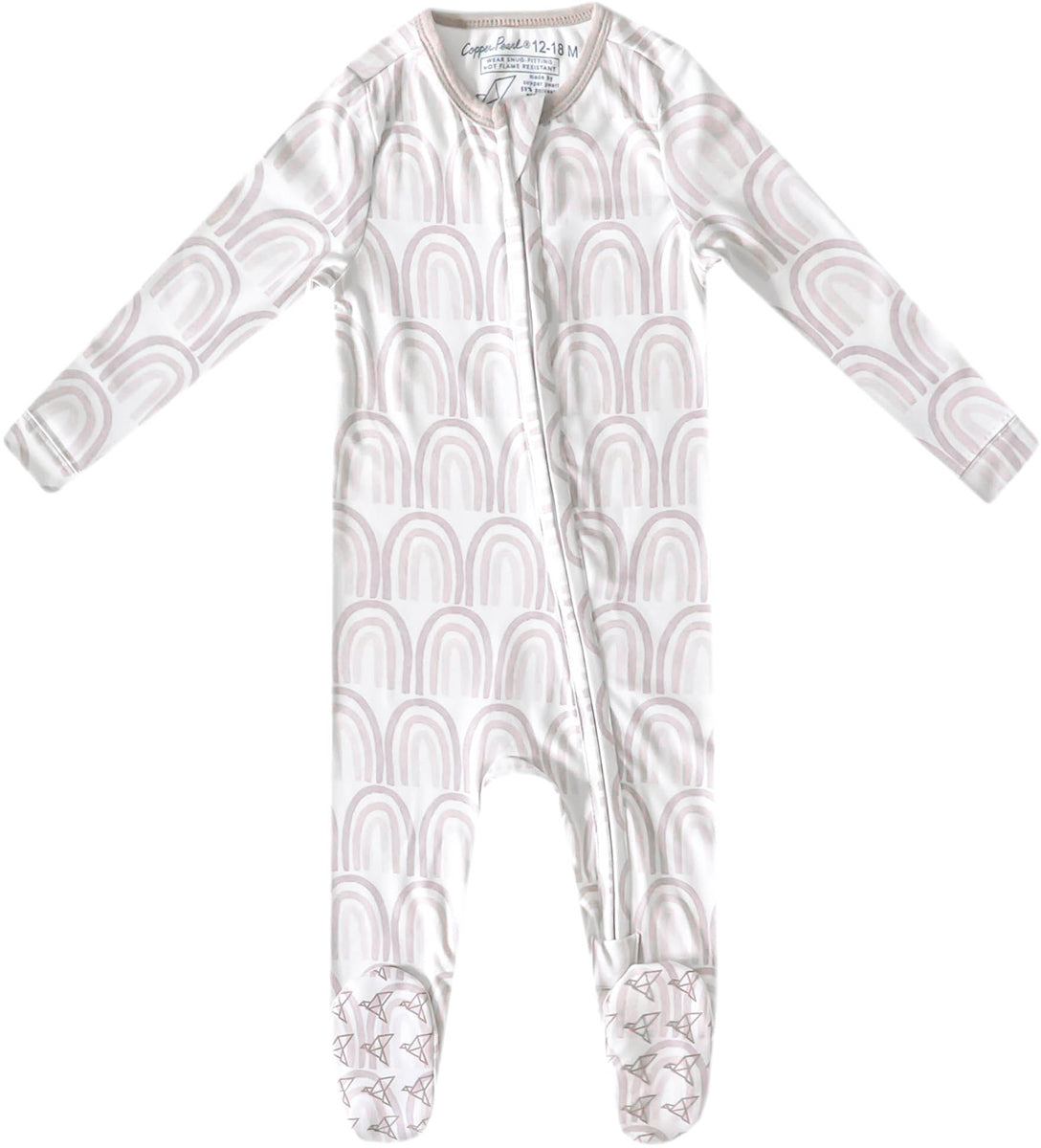 Copper Pearl Zip-up Footie - Bliss (12-18M)