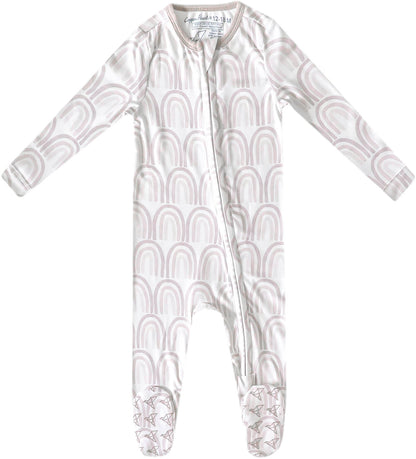 Copper Pearl Zip-up Footie - Bliss (3-6M)