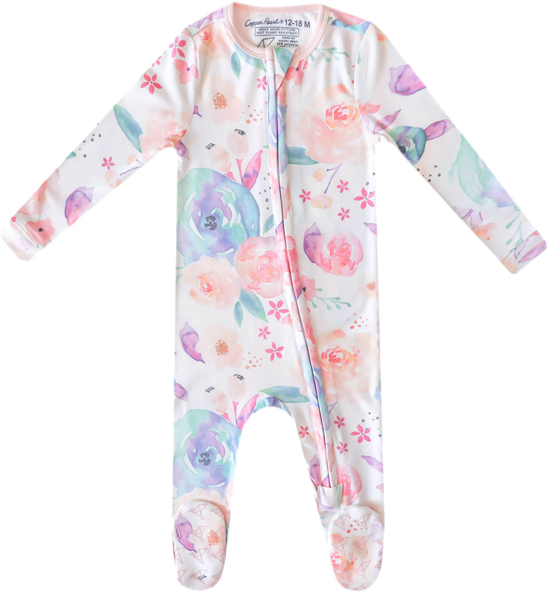 Copper Pearl Zip-up Footie - Bloom (3-6M)