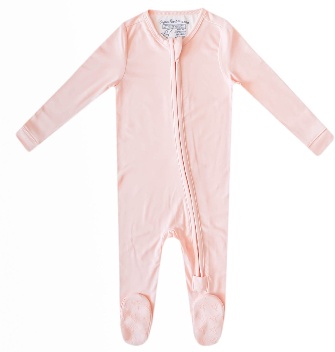 Copper Pearl Zip-up Footie - Blush (12-18M)