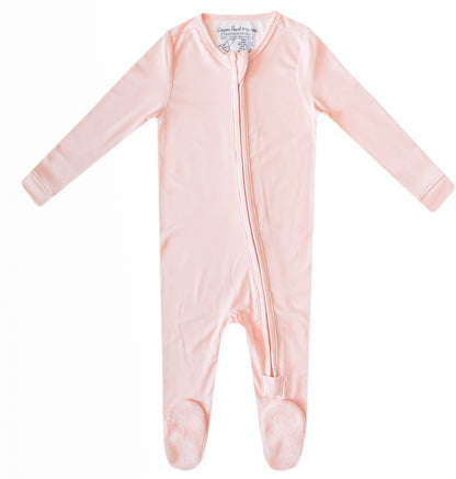 Copper Pearl Zip-up Footie - Blush (12-18M)