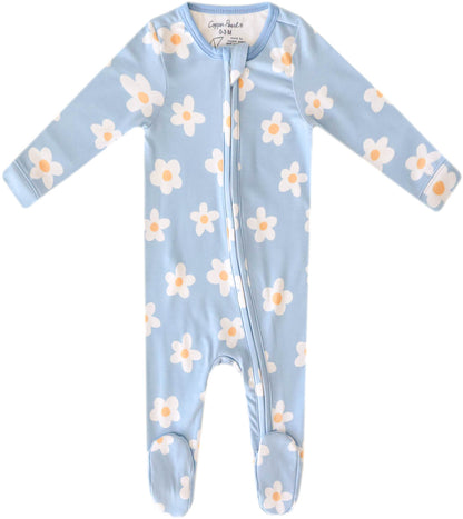 Copper Pearl Zip-up Footie - Della (12-18M)