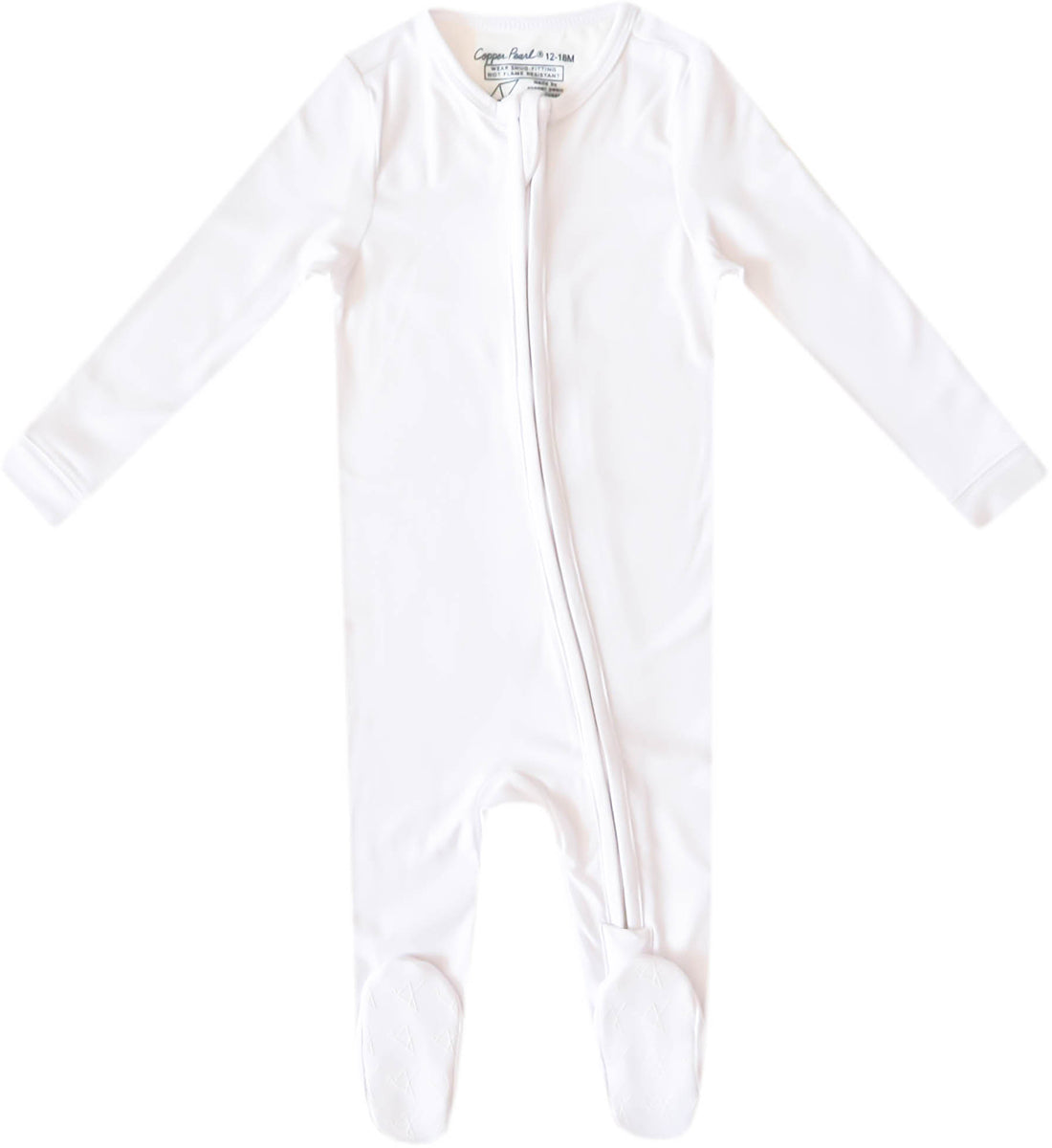 Copper Pearl Zip-up Footie - Dove (12-18M)