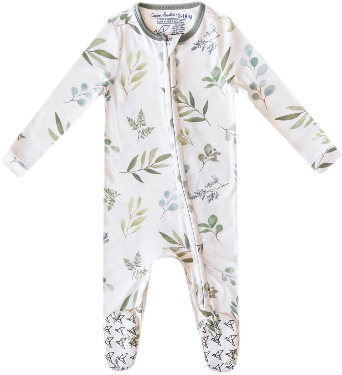 Copper Pearl Zip-up Footie - Haven (3-6M)