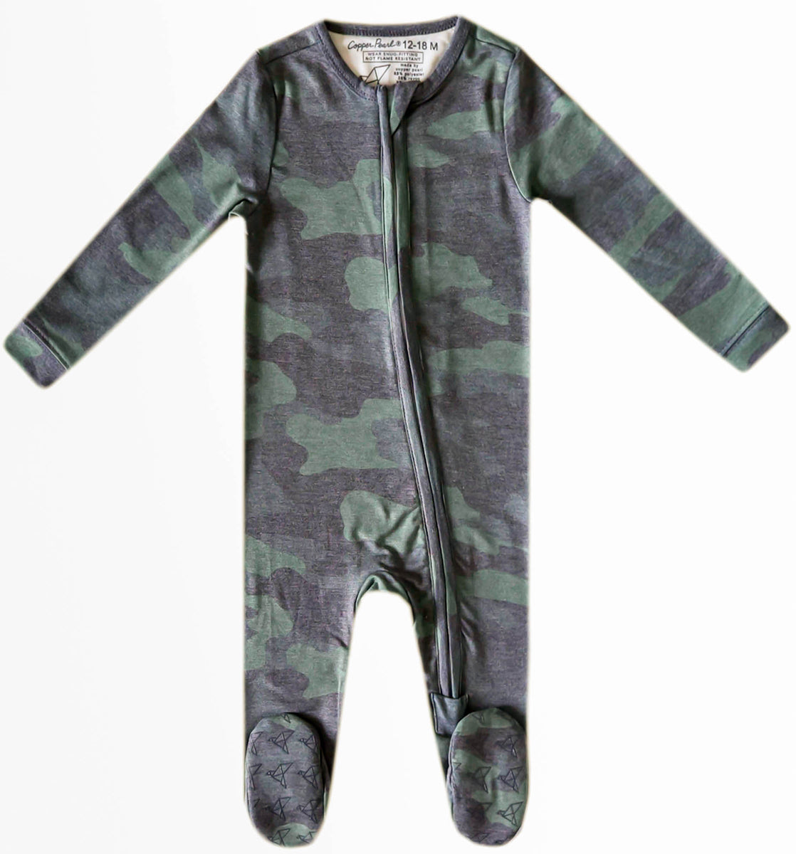 Copper Pearl Zip-up Footie - Hunter (18-24M)