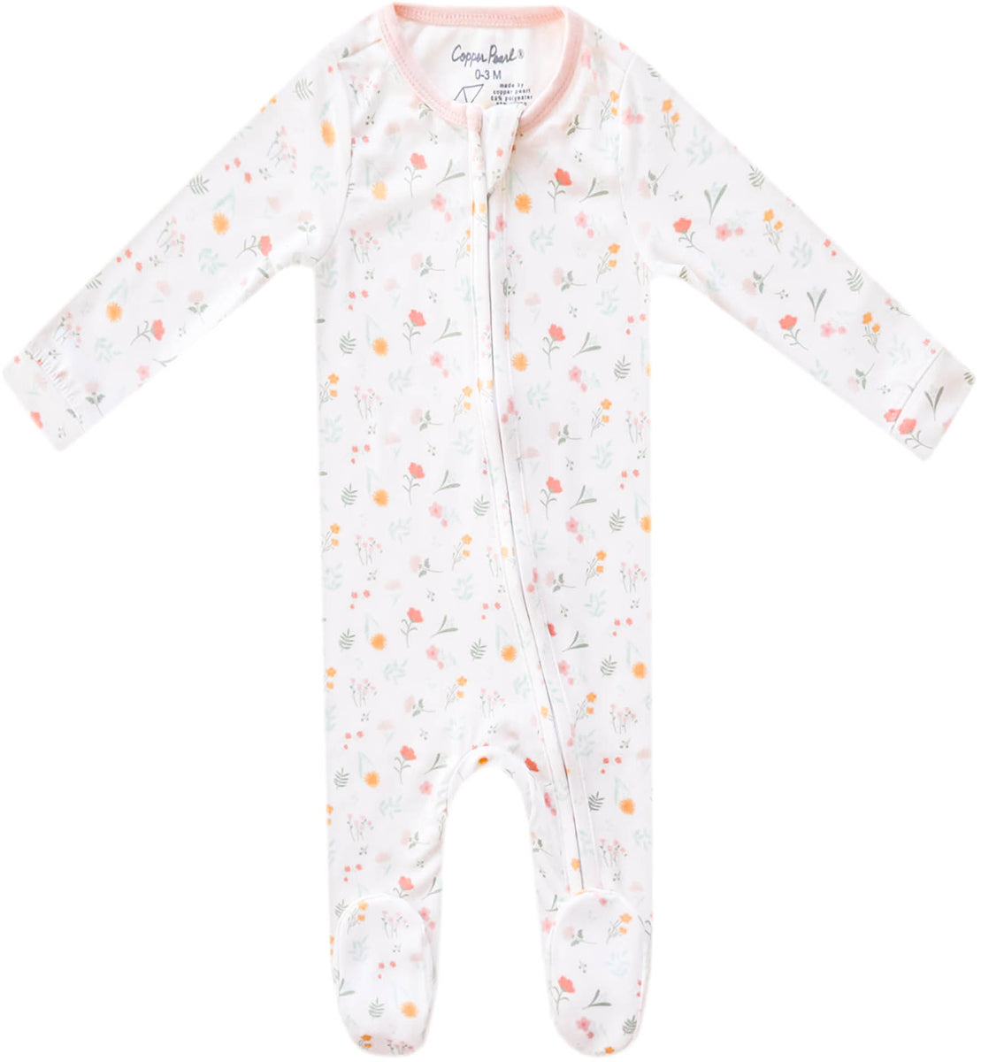 Copper Pearl Zip-up Footie - Mabel (12-18M)