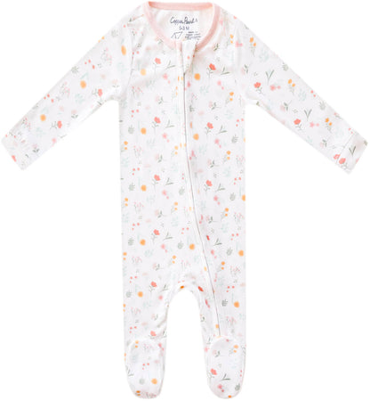 Copper Pearl Zip-up Footie - Mabel (6-12M)