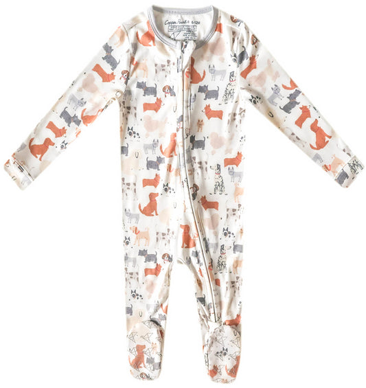 Copper Pearl Zip-up Footie - Rufus (0-3M)