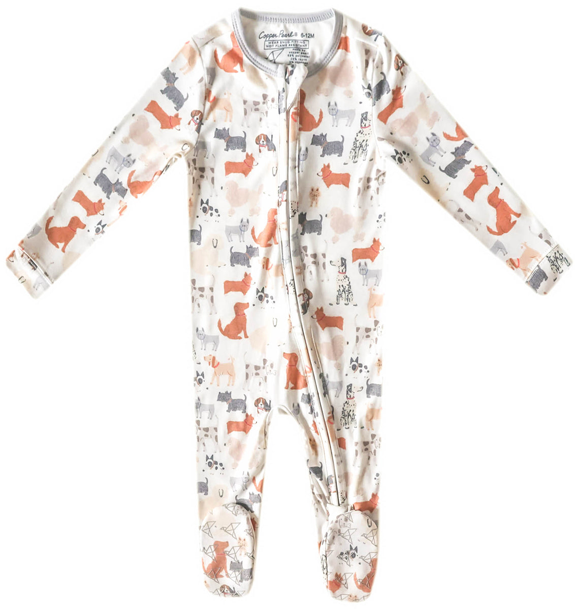 Copper Pearl Zip-up Footie - Rufus (3-6M)