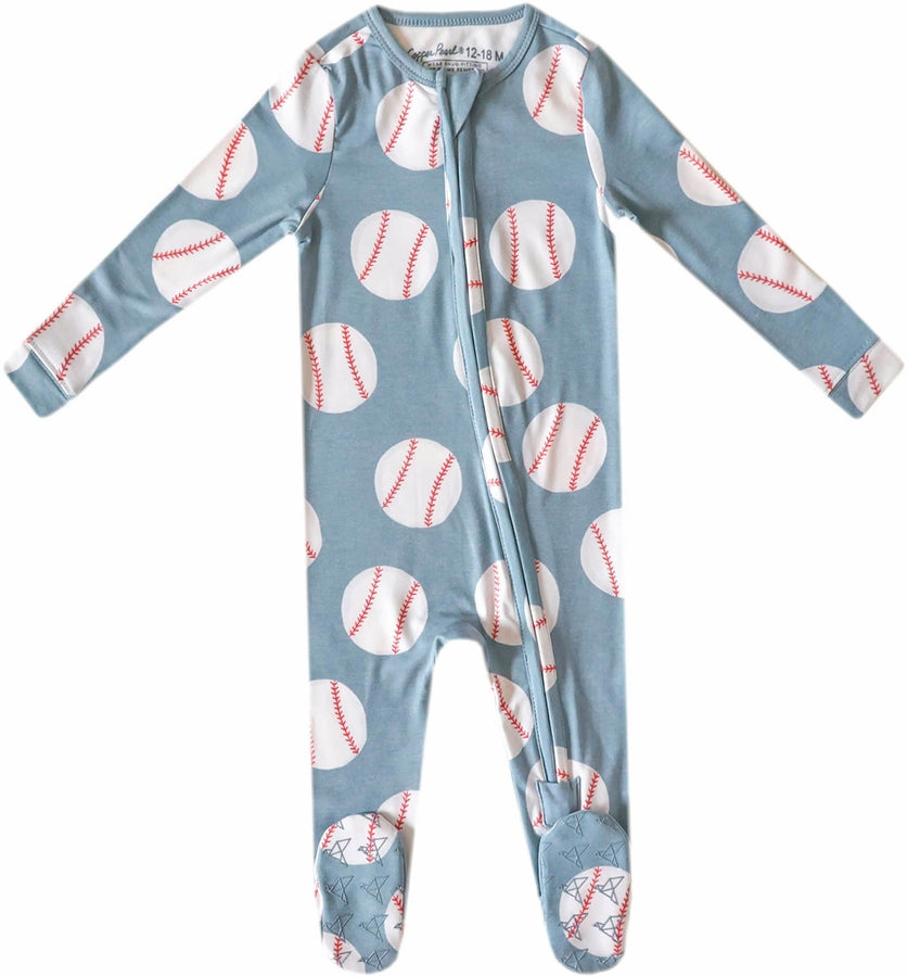 Copper Pearl Zip-up Footie, Slugger (12-18M)