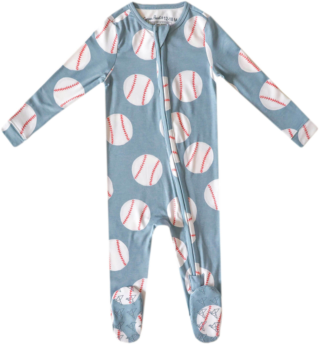 Copper Pearl Zip-up Footie - Slugger (18-24M)