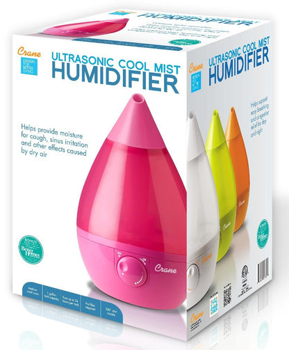 Crane Cool Mist Drop Shape Humidifier - Pink