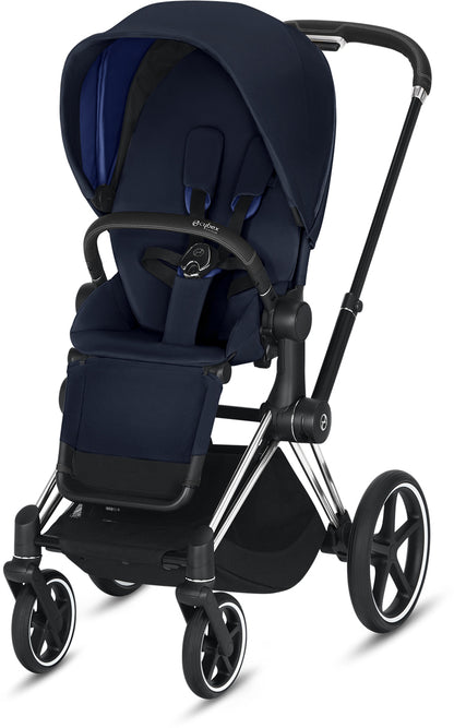 Cybex Priam 3 Complete Stroller - Chrome/Black/Indigo Blue