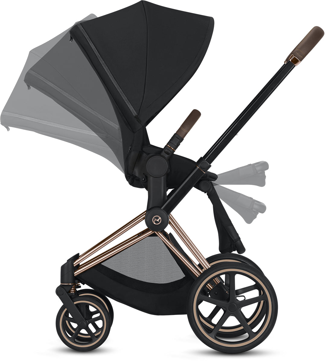 Cybex Priam 3 Complete Stroller - Chrome/Brown/Indigo Blue