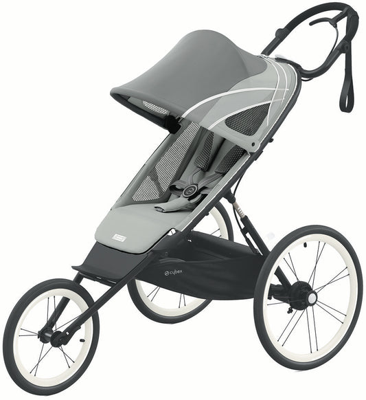 Cybex AVI Jogging Stroller Bundle - Black Frame + Medal Grey Seat Pack