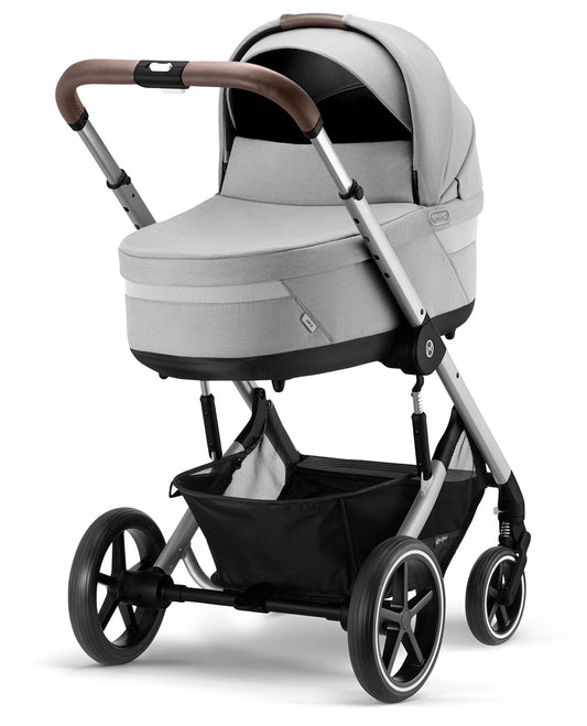 Cybex Balios S Lux 2 Stroller + Cot S Lux 2 Bundle - Silver Frame / Lava Grey