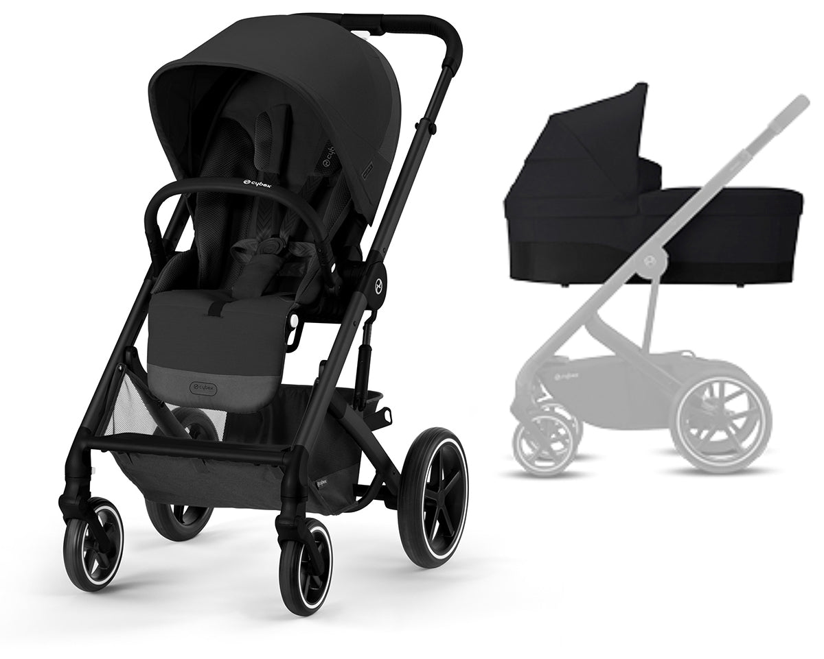 Cybex Balios S Lux Full Size Stroller + Cot S Bassinet Bundle (One Box) - All Black