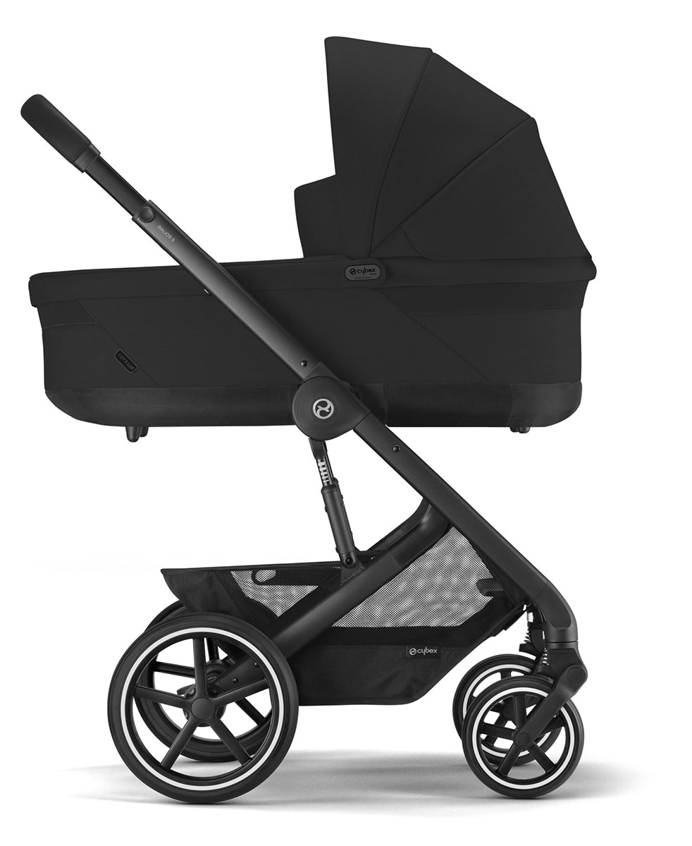 Cybex Balios S Lux Full Size Stroller + Cot S Bassinet Bundle (One Box) - All Black