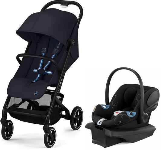 Cybex Beezy 2 + Aton G SensorSafe Travel System Bundle - Dark Blue / Moon Black